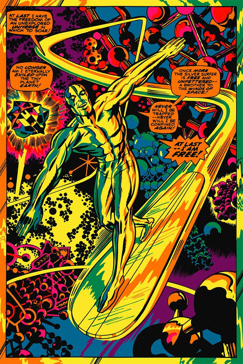 Silver Surfer by Jack Kirby 20x30 Black Light Art Marvel Comics