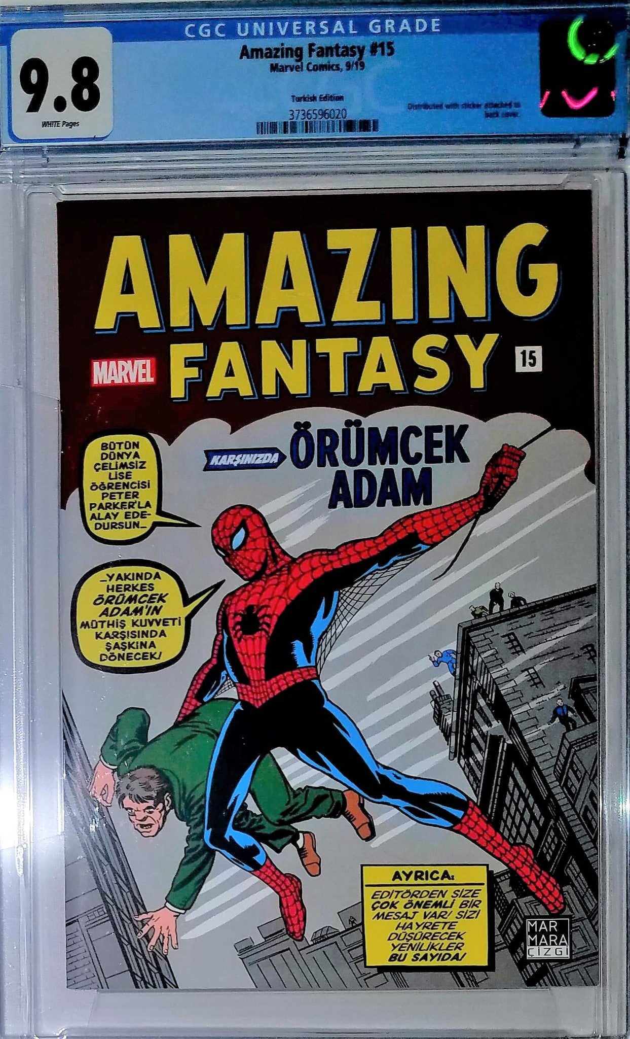 Amazing Fantasy #15 CGC 9.8 - 1st app of Spider-Man, Turkish Variant