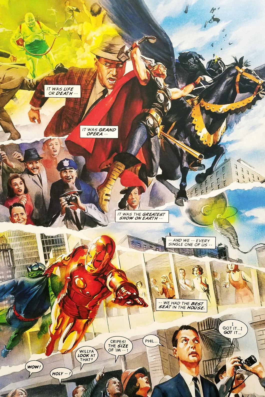 Iron Man Thor Marvels 11x16 Art Print by Alex Ross, New Marvel Comics cardstock