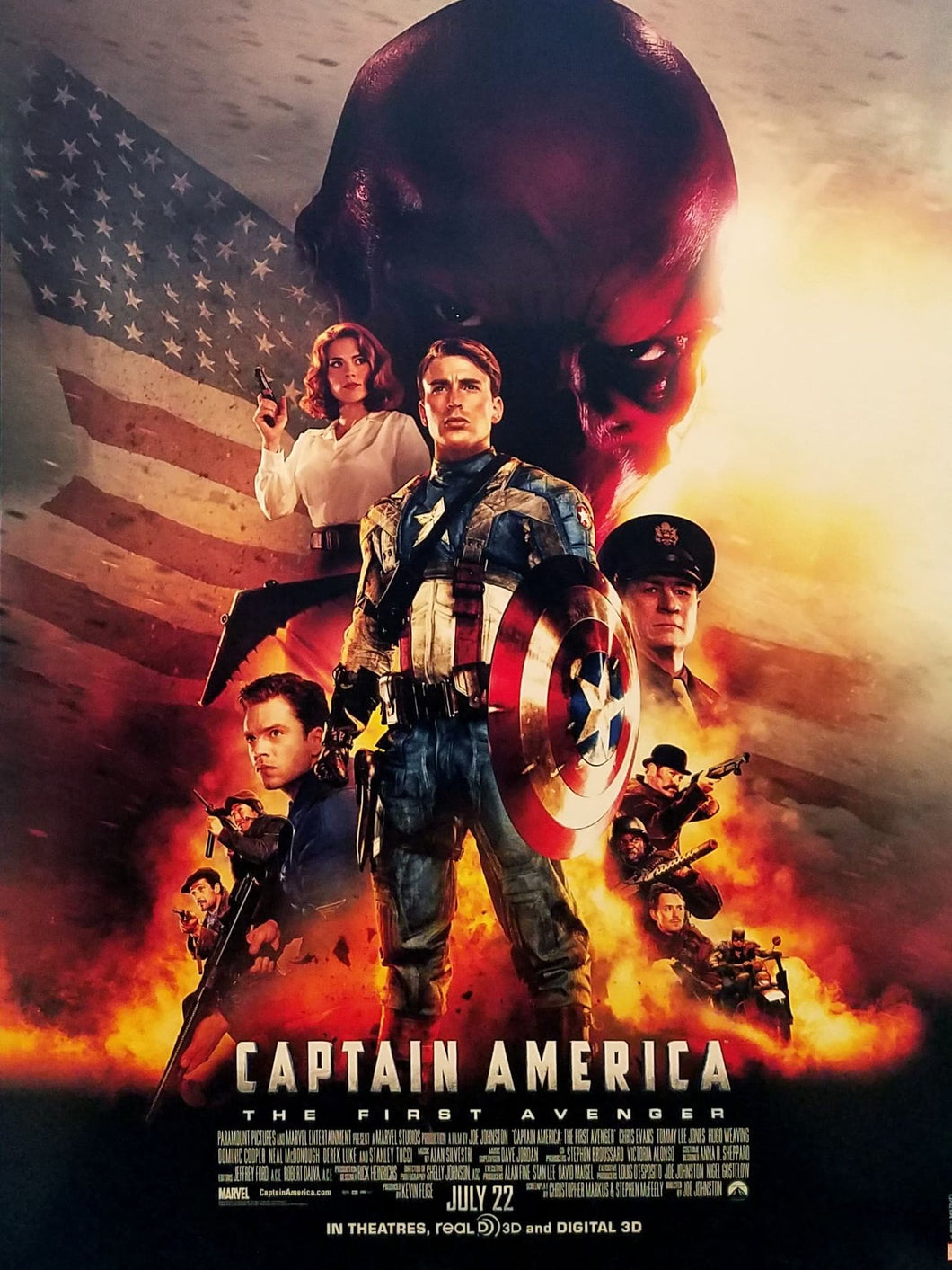 Chris Evans Captain America 12x16 FRAMED Movie Poster Print, New MCU Marvel cardstock