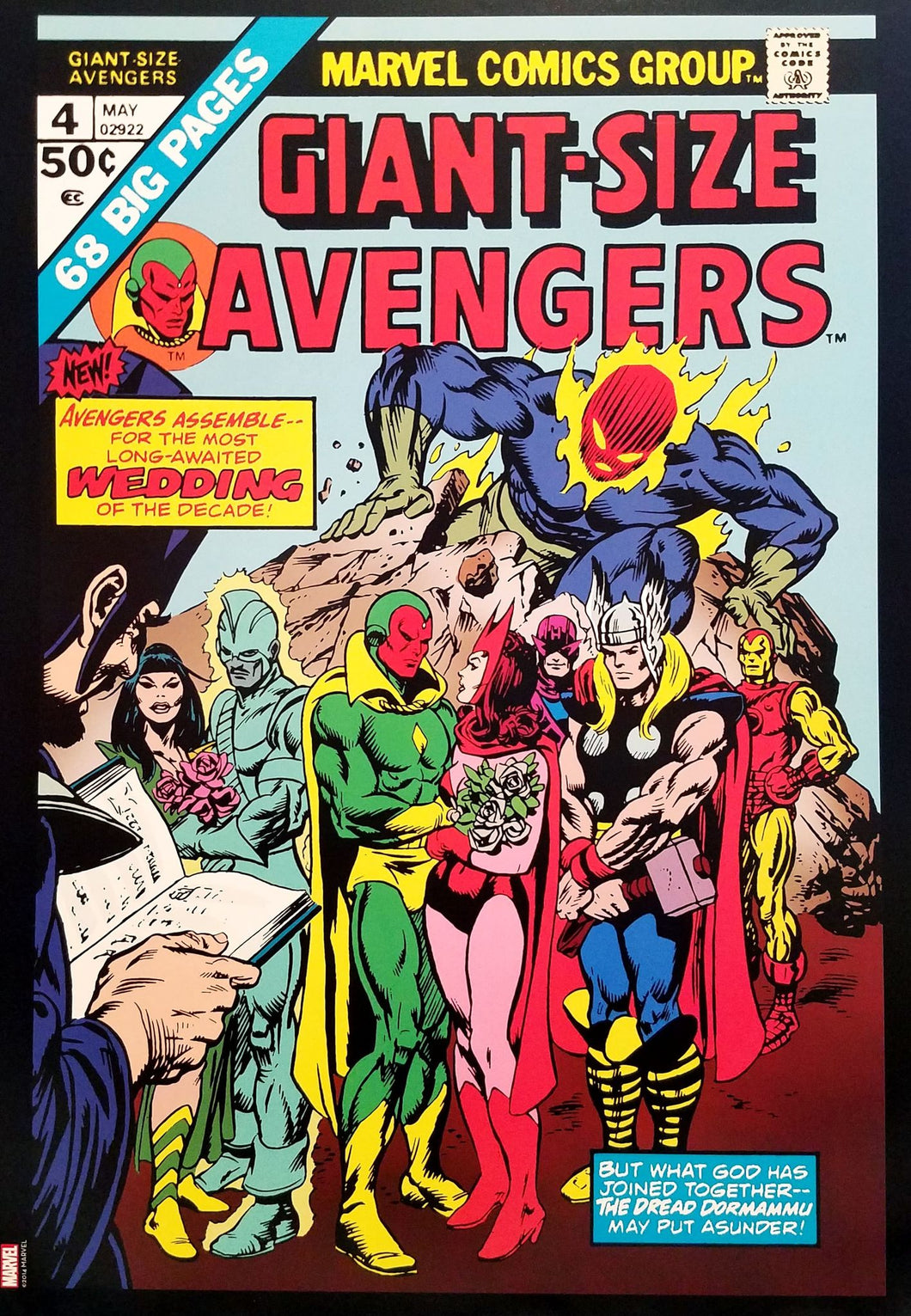Giant Size Avengers #4 12x16 FRAMED Art Print (Wedding of Vision & Scarlet Witch), New Marvel Comics cardstock