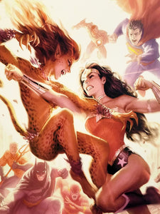 Wonder Woman Cheetah JLA 12x16 FRAMED Art Print by Alex Garner, New DC Comics