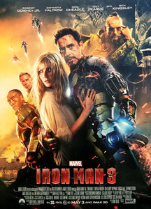 Iron Man 3 Robert Downey Jr. 12x16 FRAMED Movie Poster Print, New MCU Marvel cardstock