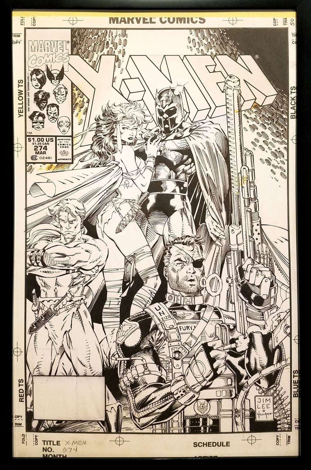 Uncanny X-Men #274 by Jim Lee 11x17 FRAMED Original Art Poster Marvel Comics