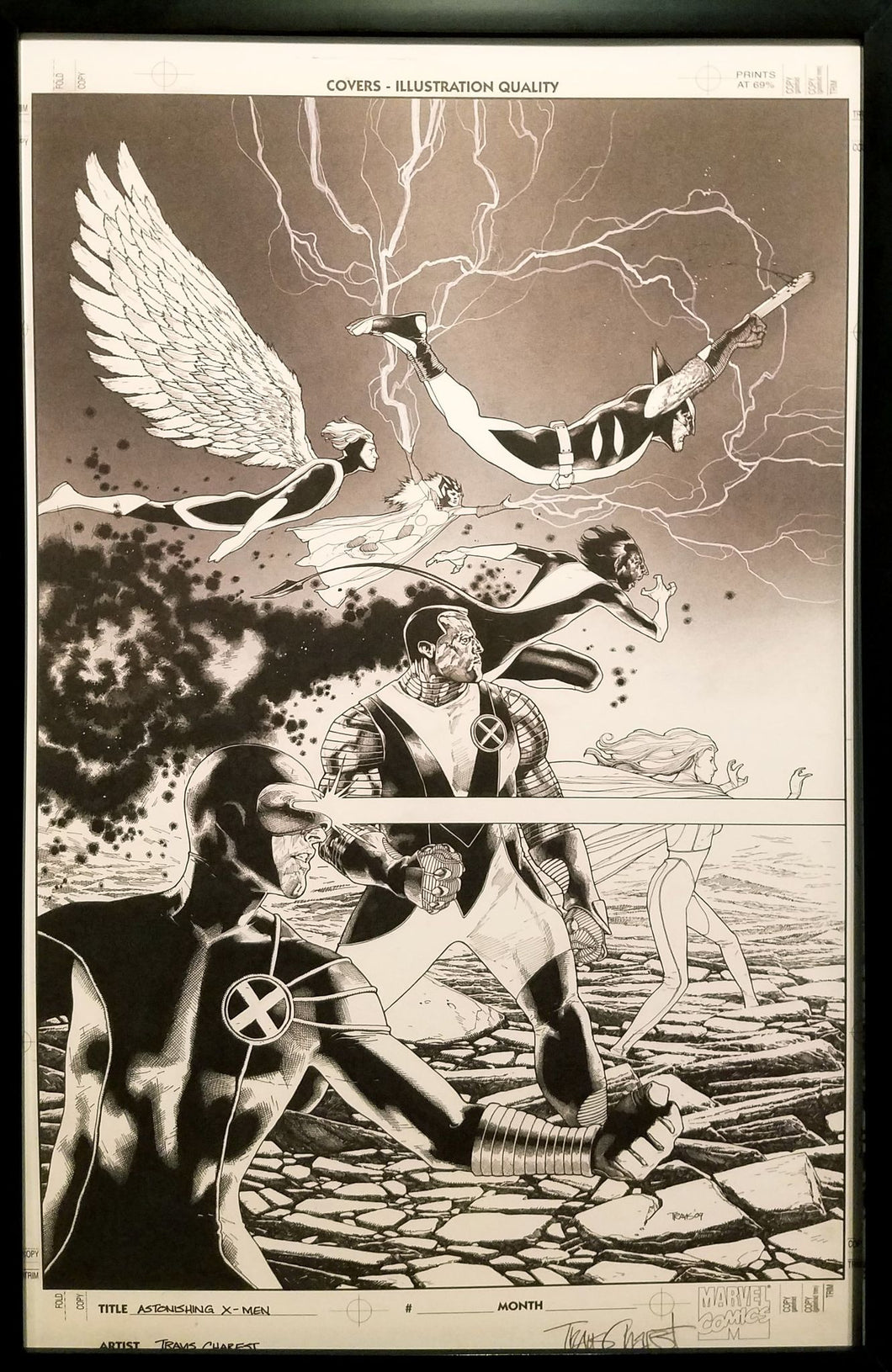 Astonishing X-Men #31 Travis Charest 11x17 FRAMED Original Art Poster Marvel Comics