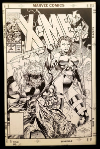 X-Men #6 by Jim Lee 11x17 FRAMED Original Art Poster Marvel Comics