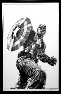 Captain America #16 by Lee Bermejo 11x17 FRAMED Original Art Poster Marvel Comics