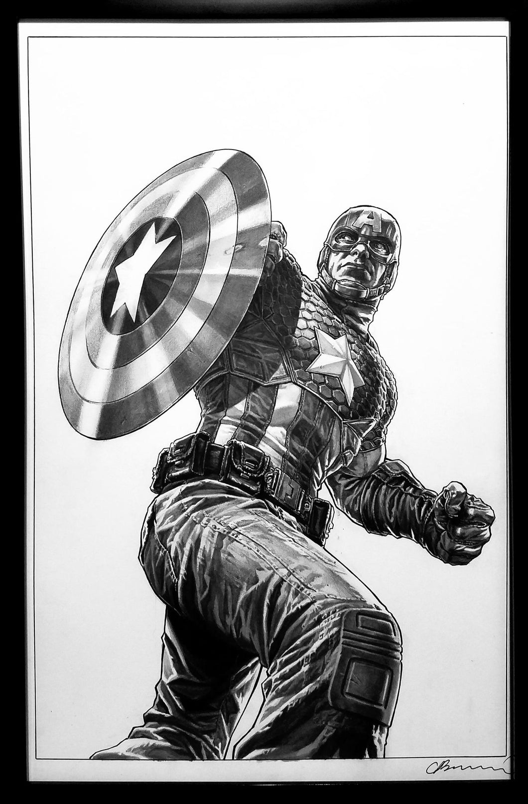 Captain America #16 by Lee Bermejo 11x17 FRAMED Original Art Poster Marvel Comics