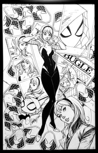 Spider-Gwen #1 J. Scott Campbell 11x17 FRAMED Original Art Poster Marvel Comics