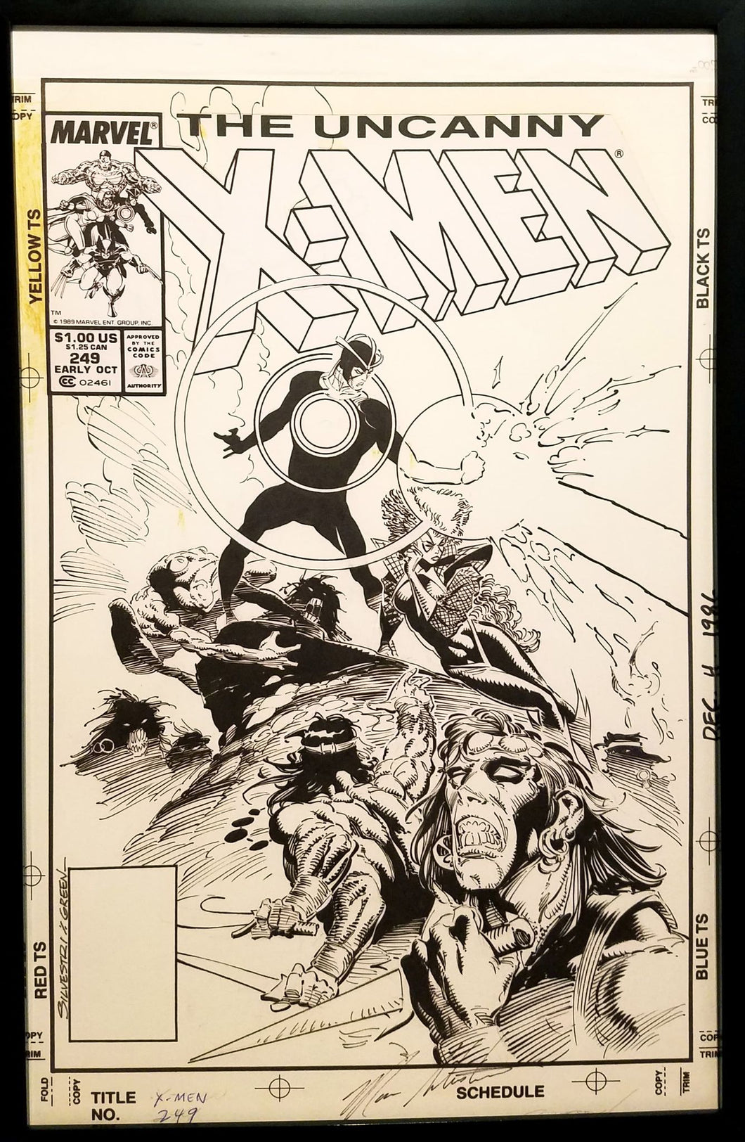 Uncanny X-Men #249 Marc Silvestri 11x17 FRAMED Original Art Poster Marvel Comics