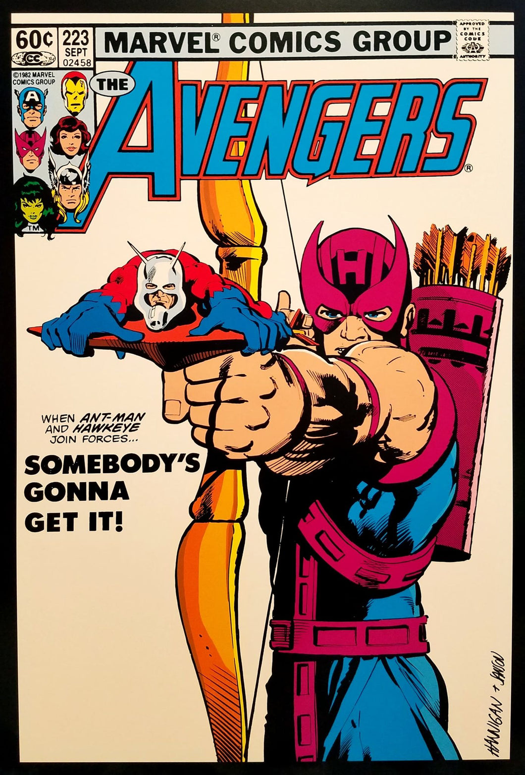 Avengers #223 12x16 FRAMED Art Print w/ Hawkeye & Ant-Man, New Marvel Comics cardstock