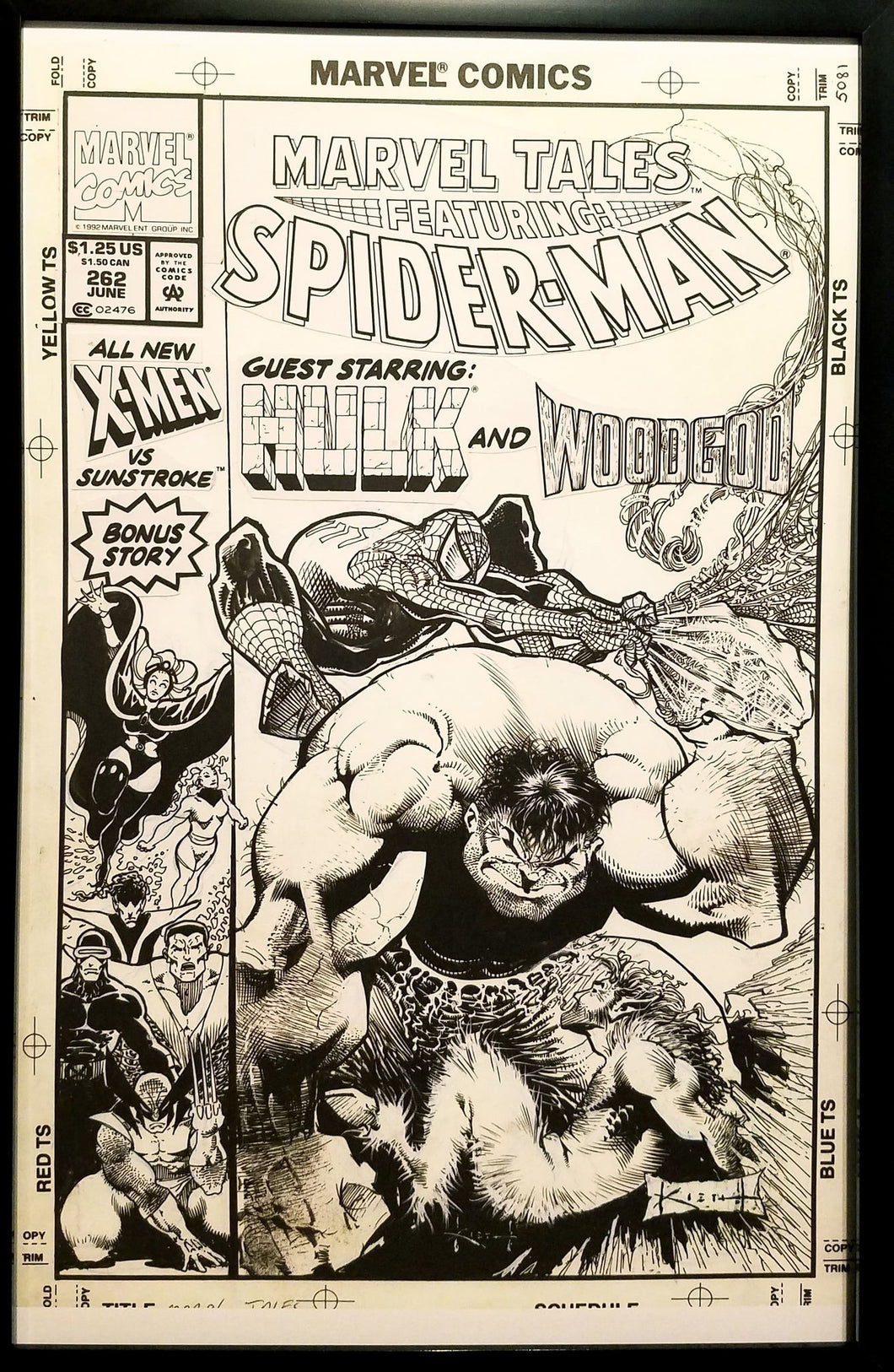 Marvel Tales Spider-Man & Hulk #262 Sam Kieth 11x17 FRAMED Original Art Poster Marvel Comics