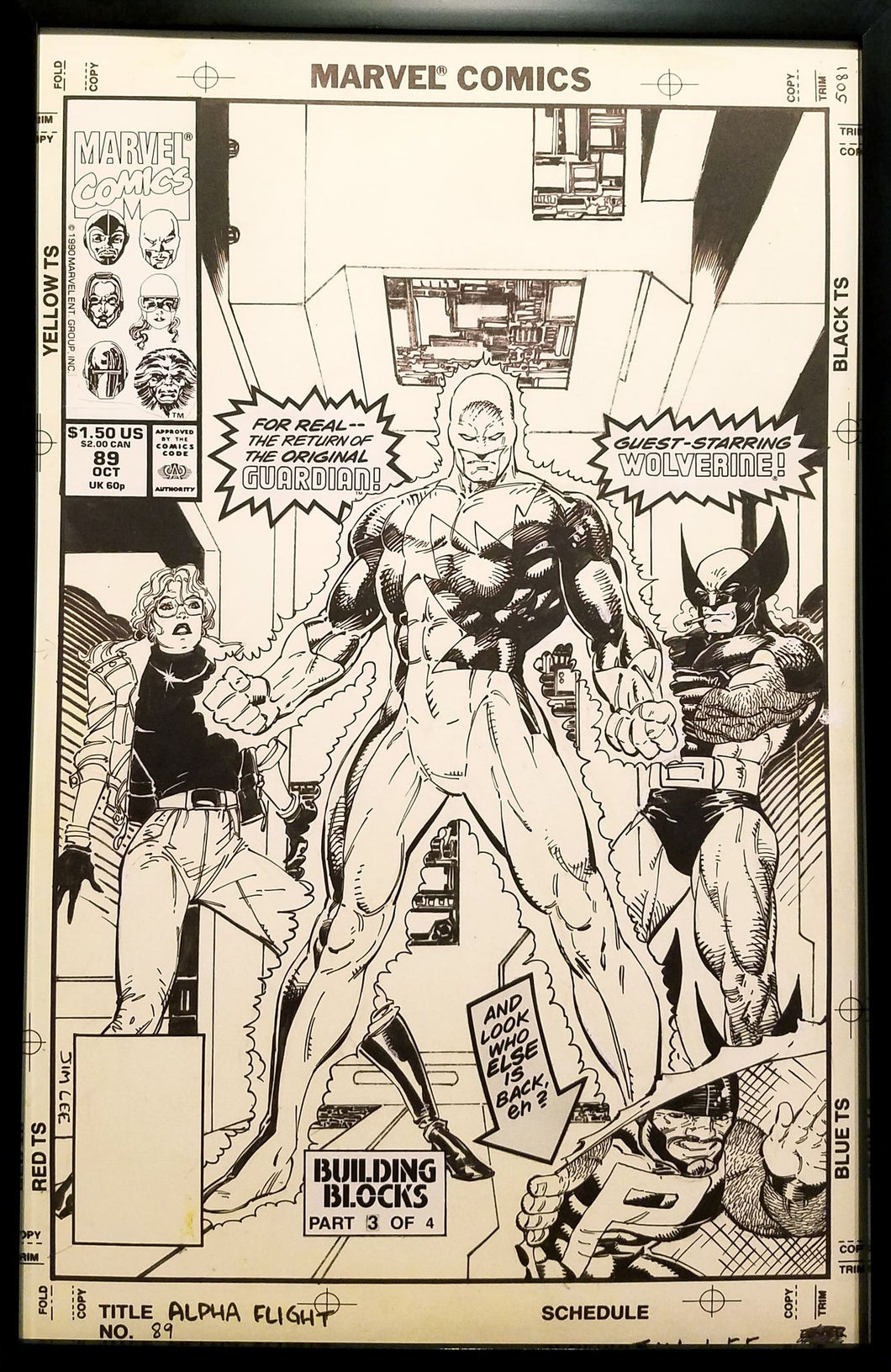 Alpha Flight #89 by Jim Lee 11x17 FRAMED Original Art Poster Marvel Comics