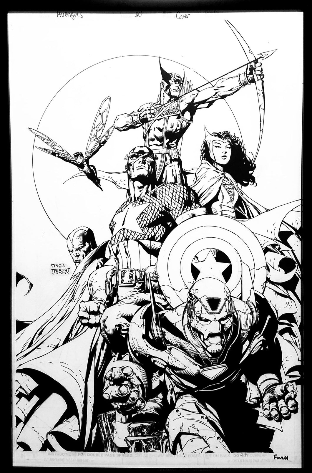 Avengers #80 by David Finch 11x17 FRAMED Original Art Poster Marvel Comics