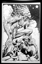 Load image into Gallery viewer, X-Men #23 Variant w/ Rocket &amp; Groot Art Adams 11x17 FRAMED Original Art Poster

