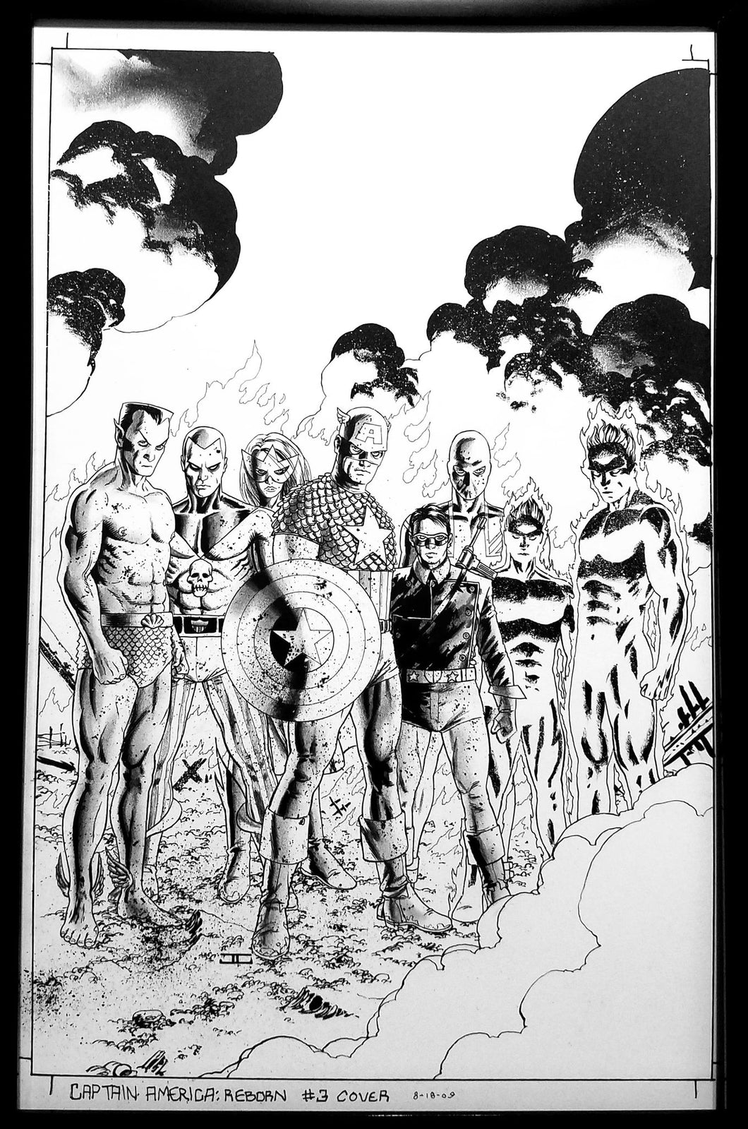Captain America Reborn #3 John Cassaday 11x17 FRAMED Original Art Poster Marvel Comics