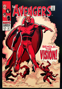 Avengers #57 12x16 FRAMED Art Print by John Buscema (1st Vision 1968), New Marvel Comics cardstock