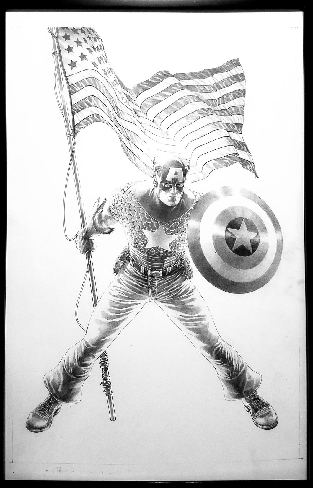 Captain America #25 by Steve McNiven 11x17 FRAMED Original Art Poster Marvel Comics