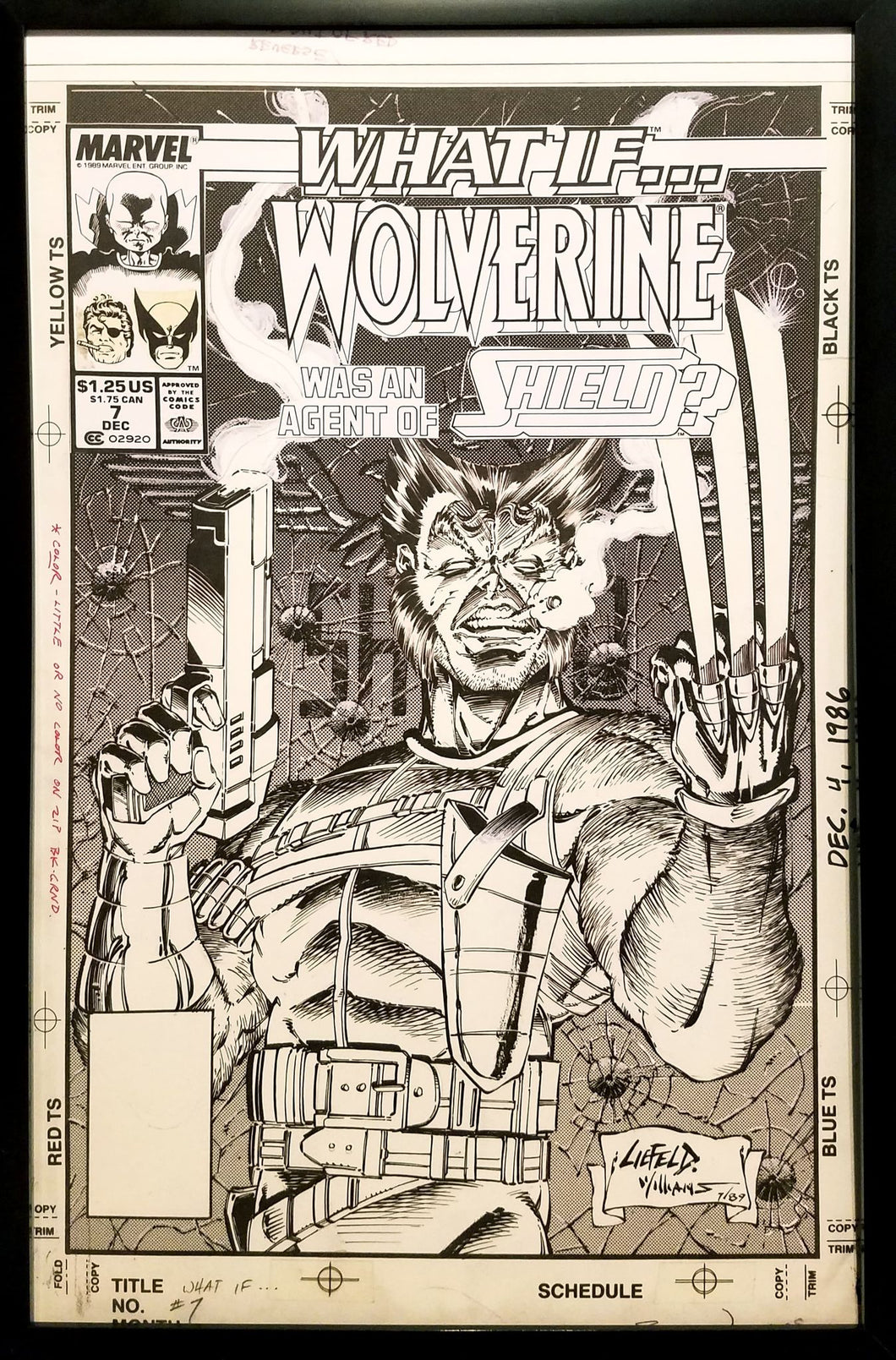 What If #7 Wolverine by Rob Liefeld 11x17 FRAMED Original Art Poster Marvel Comics