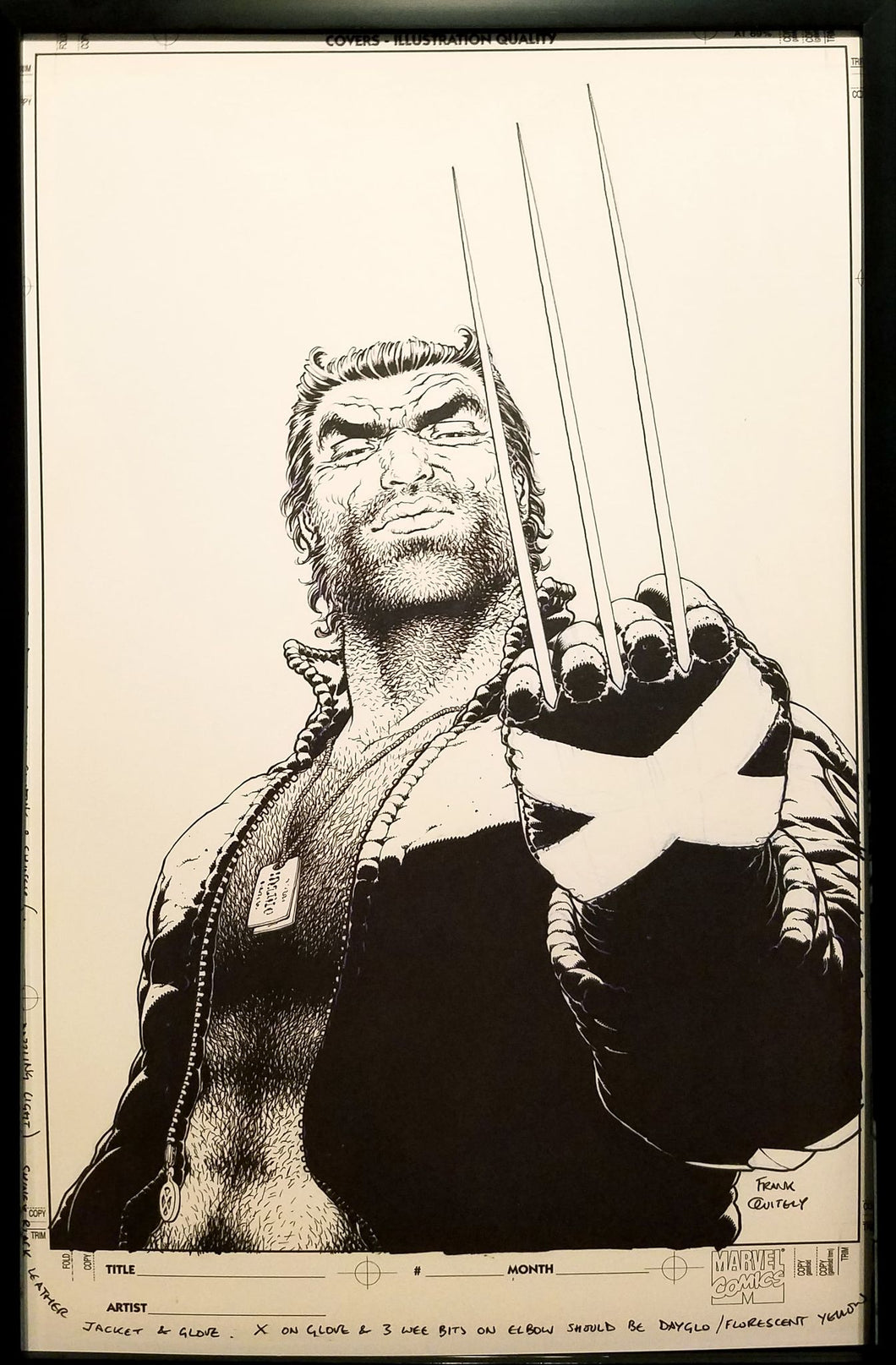 Wizard #117 Wolverine Frank Quitely 11x17 FRAMED Original Art Poster Marvel Comics