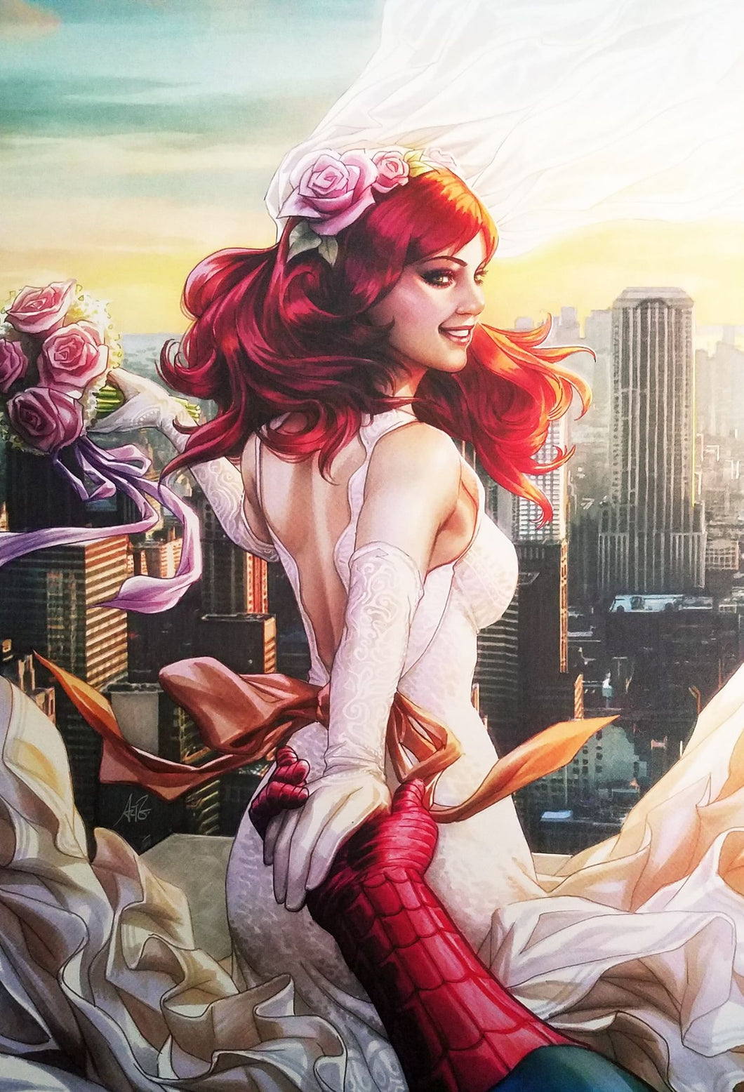 Mary Jane Spider-Man Wedding Art Poster Print by Stanley 