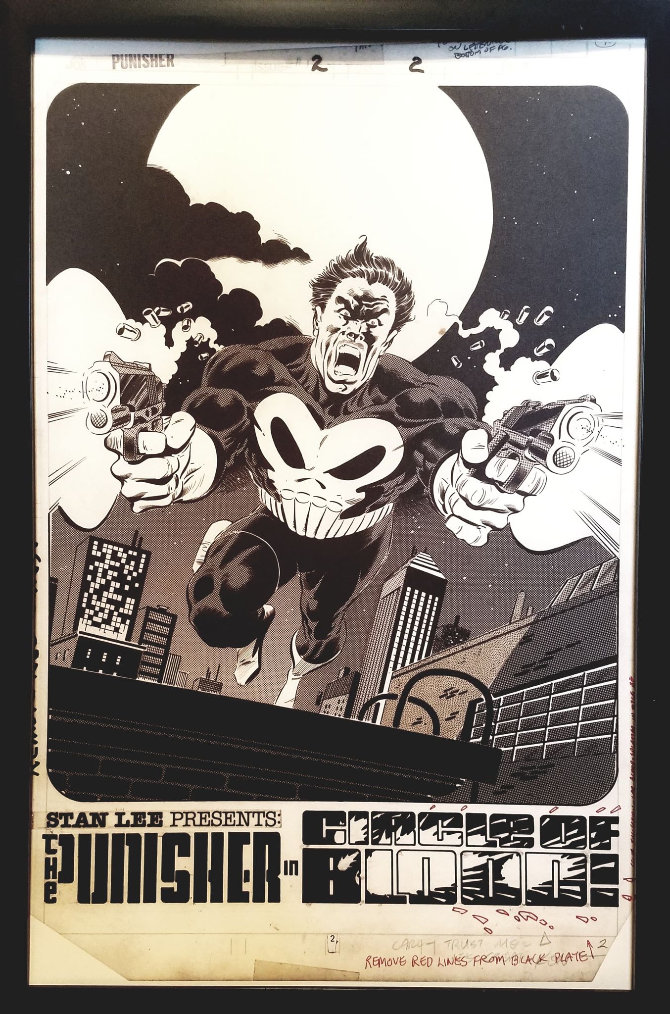 Punisher #1 pg. 2 by Mike Zeck 11x17 FRAMED Original Art Poster