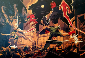 Golden Age of Marvel Comics by Rich Kelly MONDO 11x16 Art Poster Print Inhumans