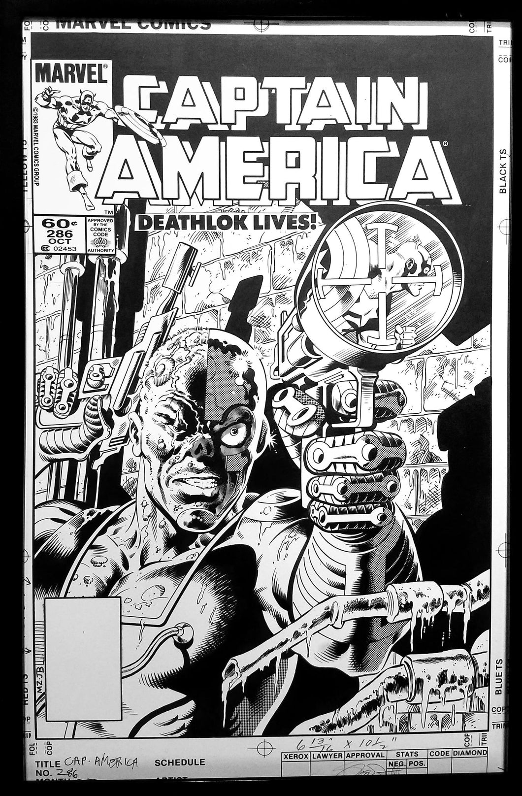 Captain America #286 Deathlok by Mike Zeck 11x17 FRAMED Original Art Poster Marvel Comics