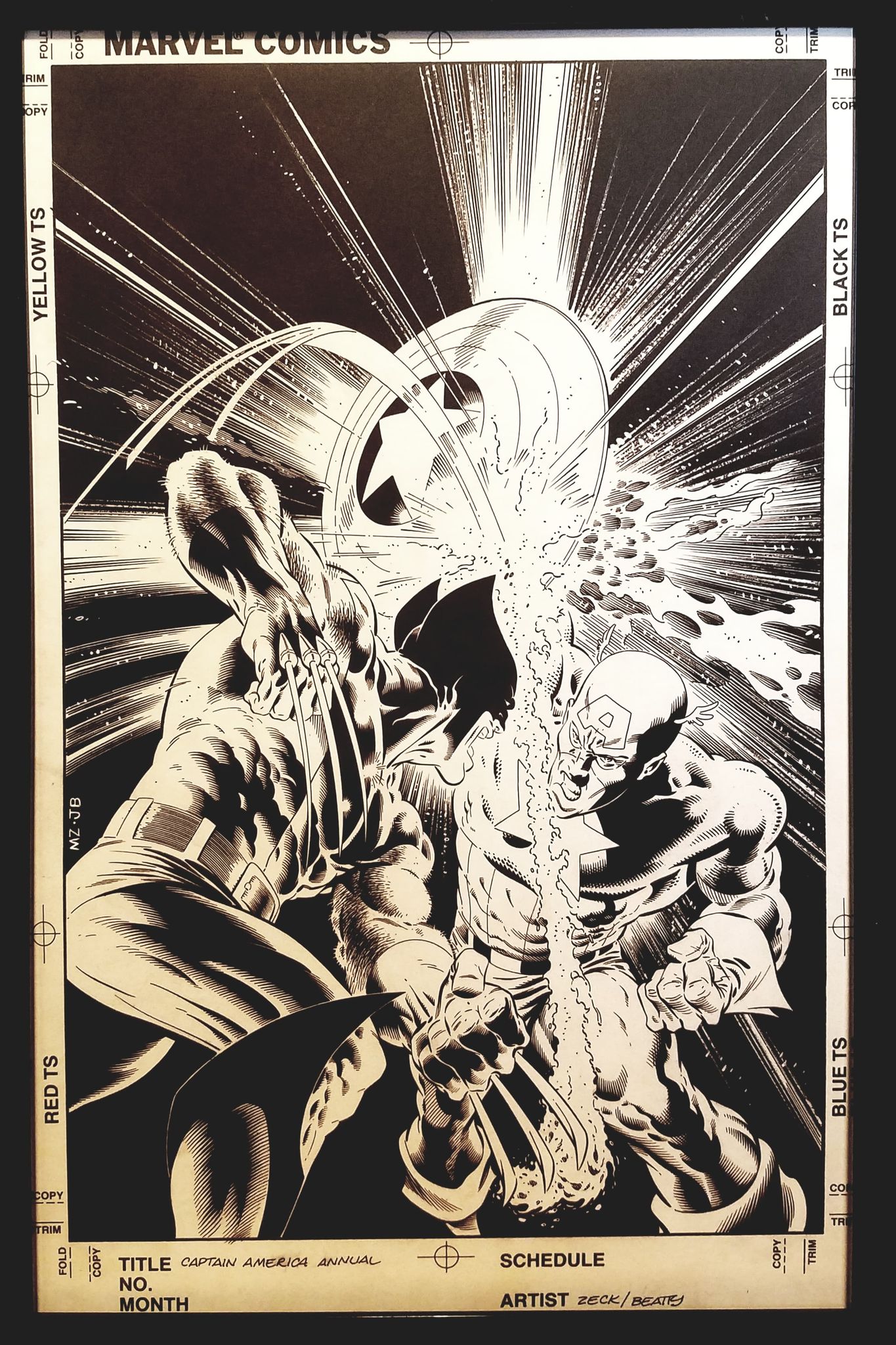 Captain America Annual #8 by Mike Zeck 11x17 FRAMED Original