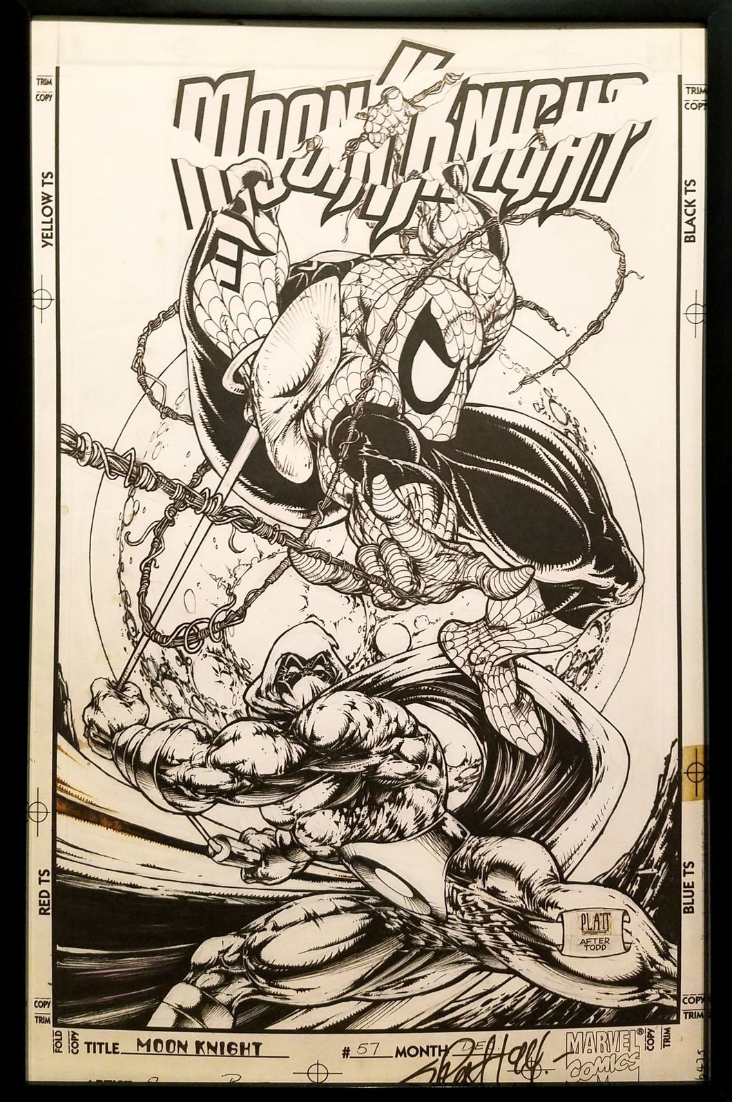 Moon Knight #57 by Stephen Platt 11x17 FRAMED Original Art Poster Marvel Comics