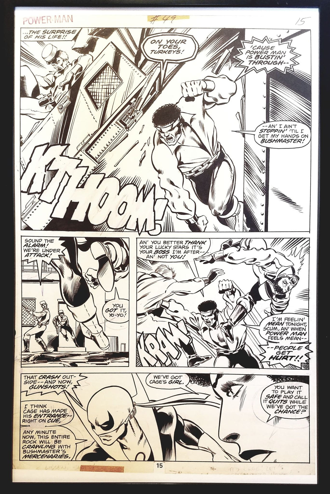 Power Man Iron Fist #49 by John Byrne 11x17 FRAMED Original Art Poster Marvel Comics