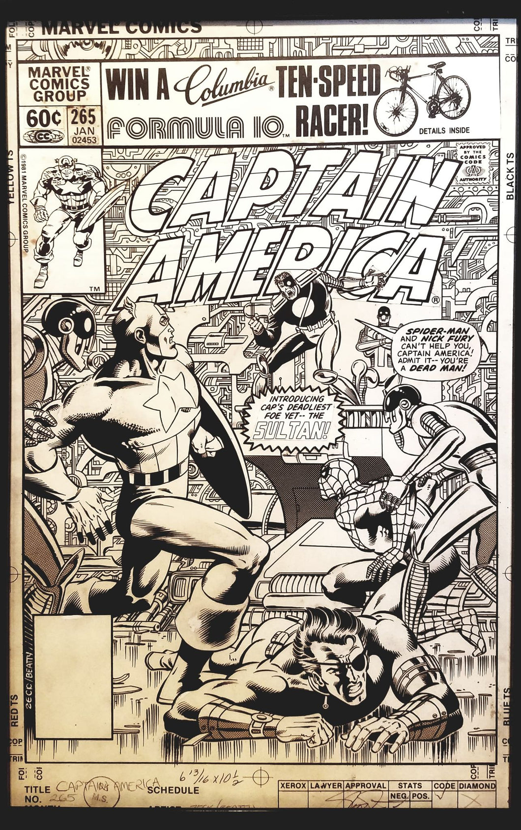 Captain America #265 by Mike Zeck 11x17 FRAMED Original Art Poster Marvel Comics