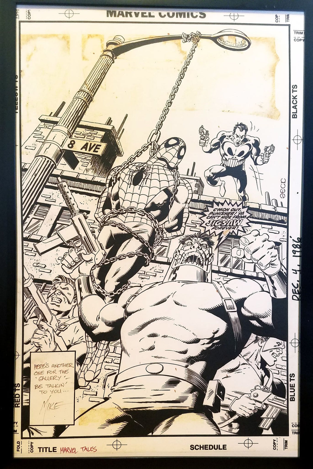 Marvel Tales #215 Spider-Man Mike Zeck 11x17 FRAMED Original Art Poster Comics