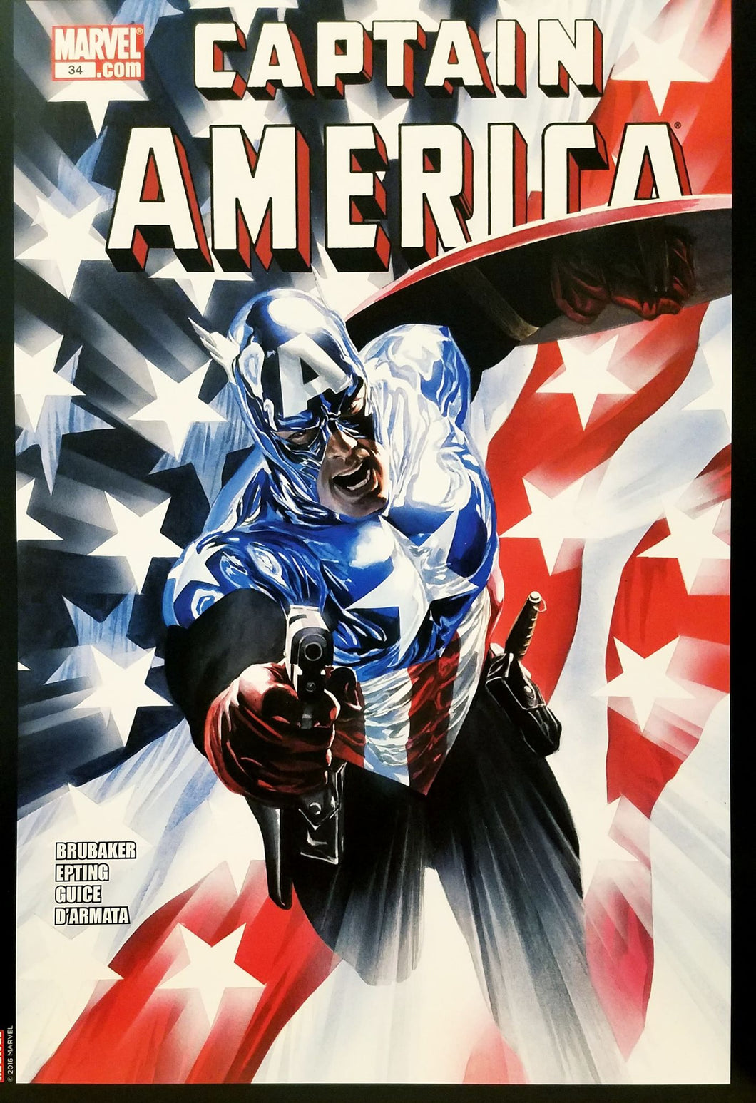 Captain America #34 12x16 FRAMED Art Poster Print by Alex Ross, Marvel Comics