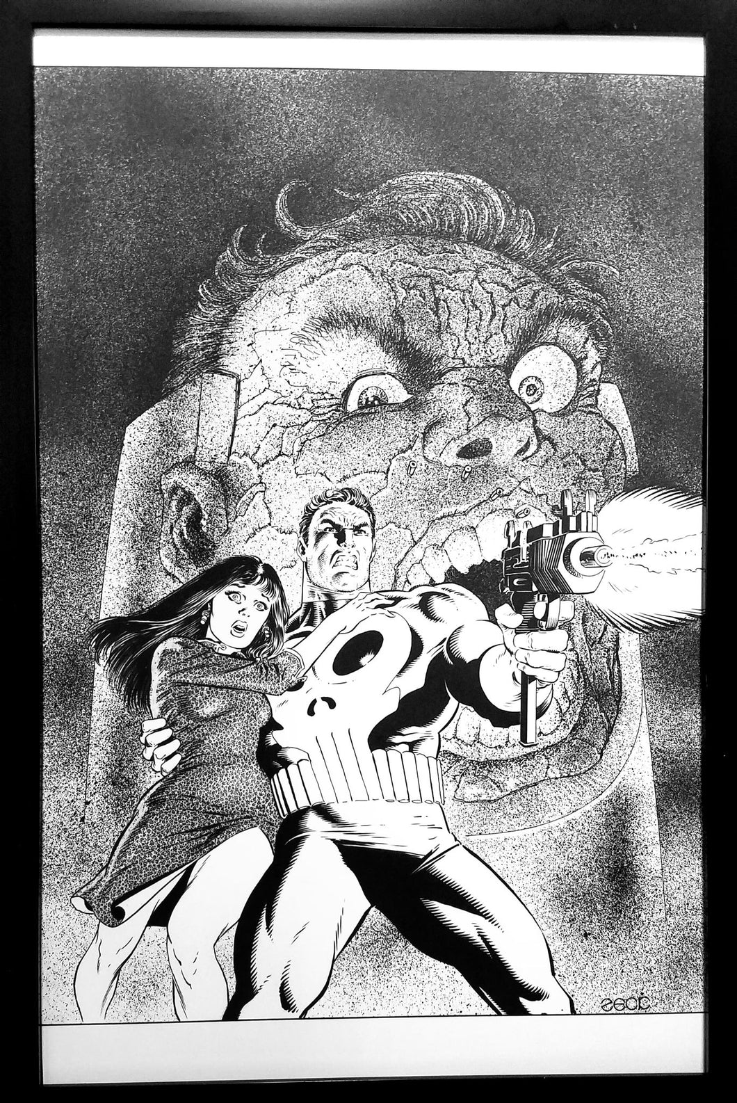 Punisher by Mike Zeck 11x17 FRAMED Original Art Poster Marvel Comics