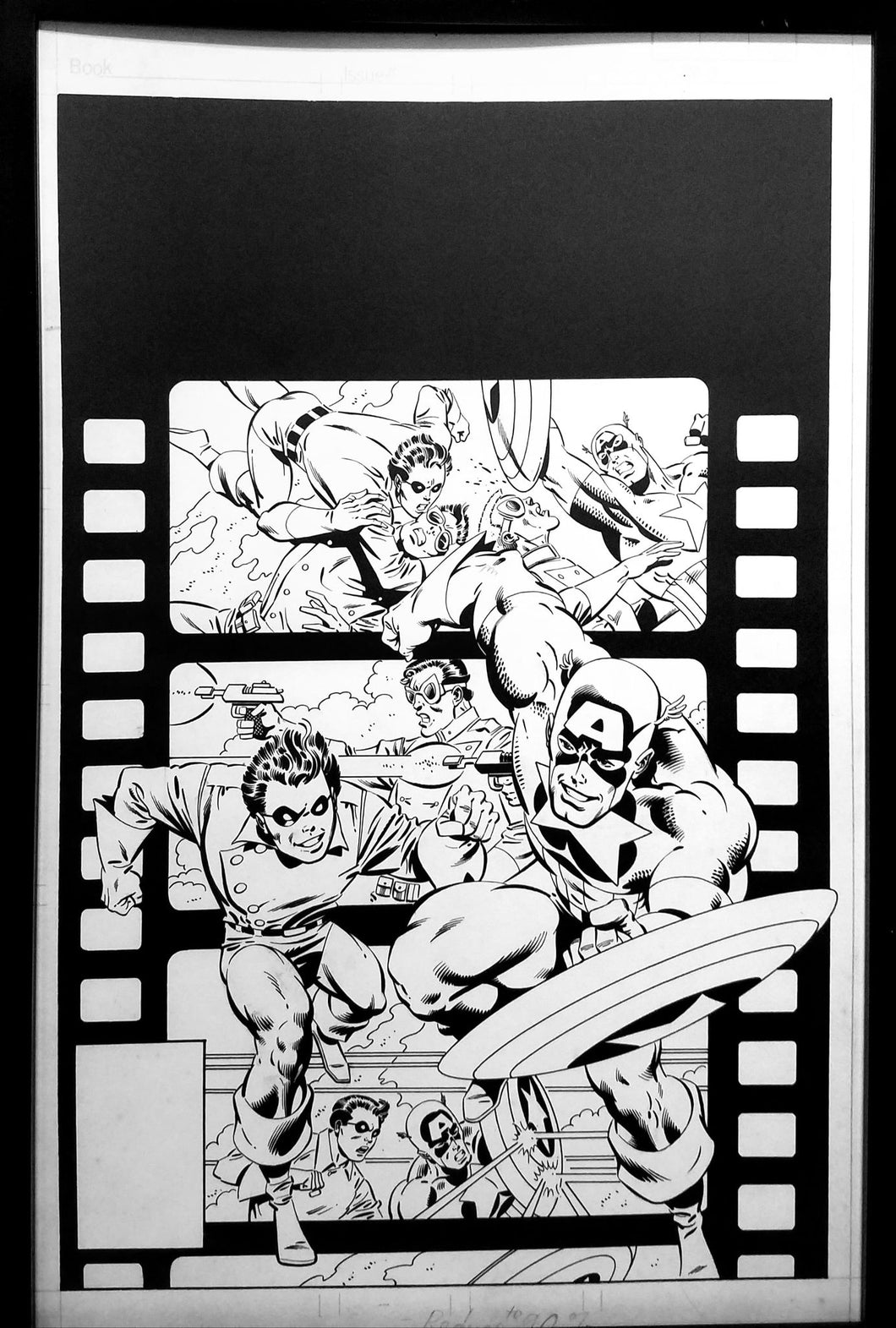 Captain America #281 w/ Bucky by Mike Zeck 11x17 FRAMED Original Art Poster Marvel Comics