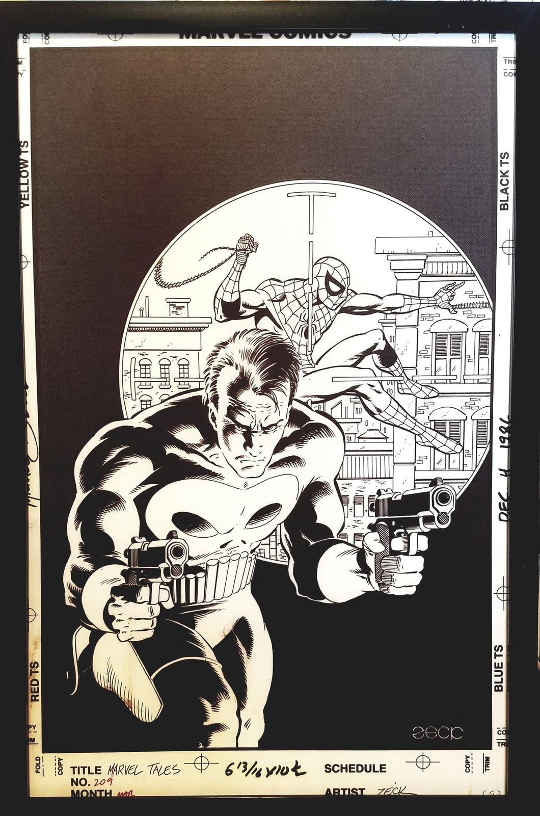 Marvel Tales #209 Punisher Mike Zeck 11x17 FRAMED Original Art Poster Comics