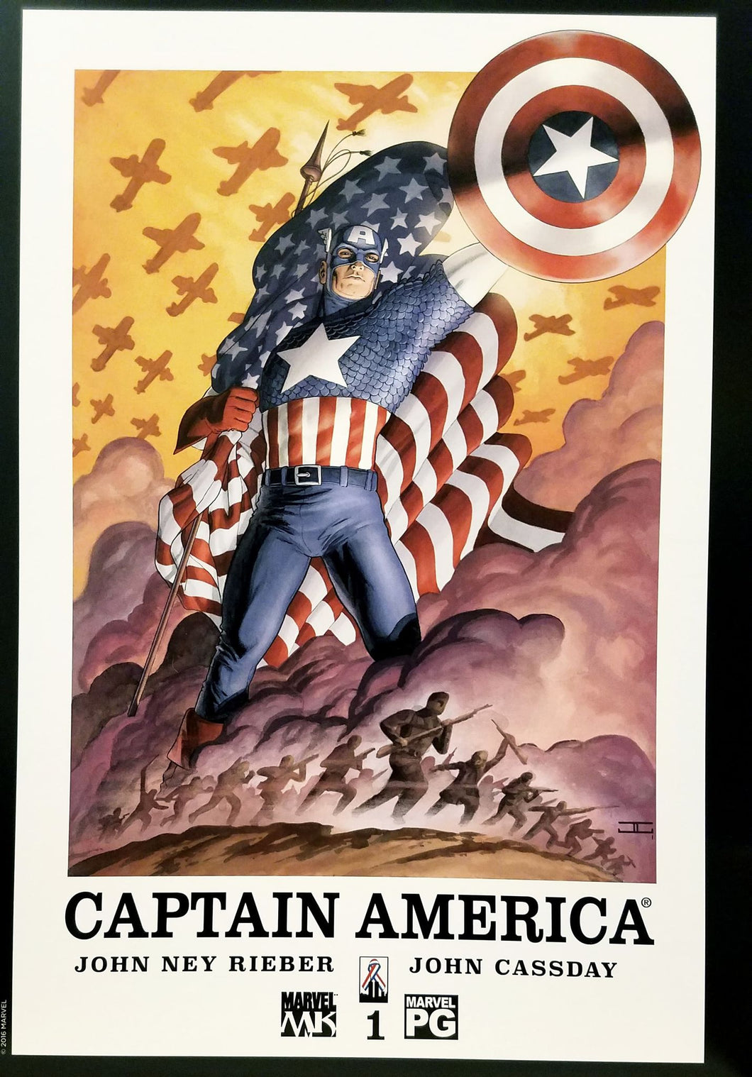 Captain America #1 12x16 FRAMED Art Poster Print by John Cassaday, Marvel Comics