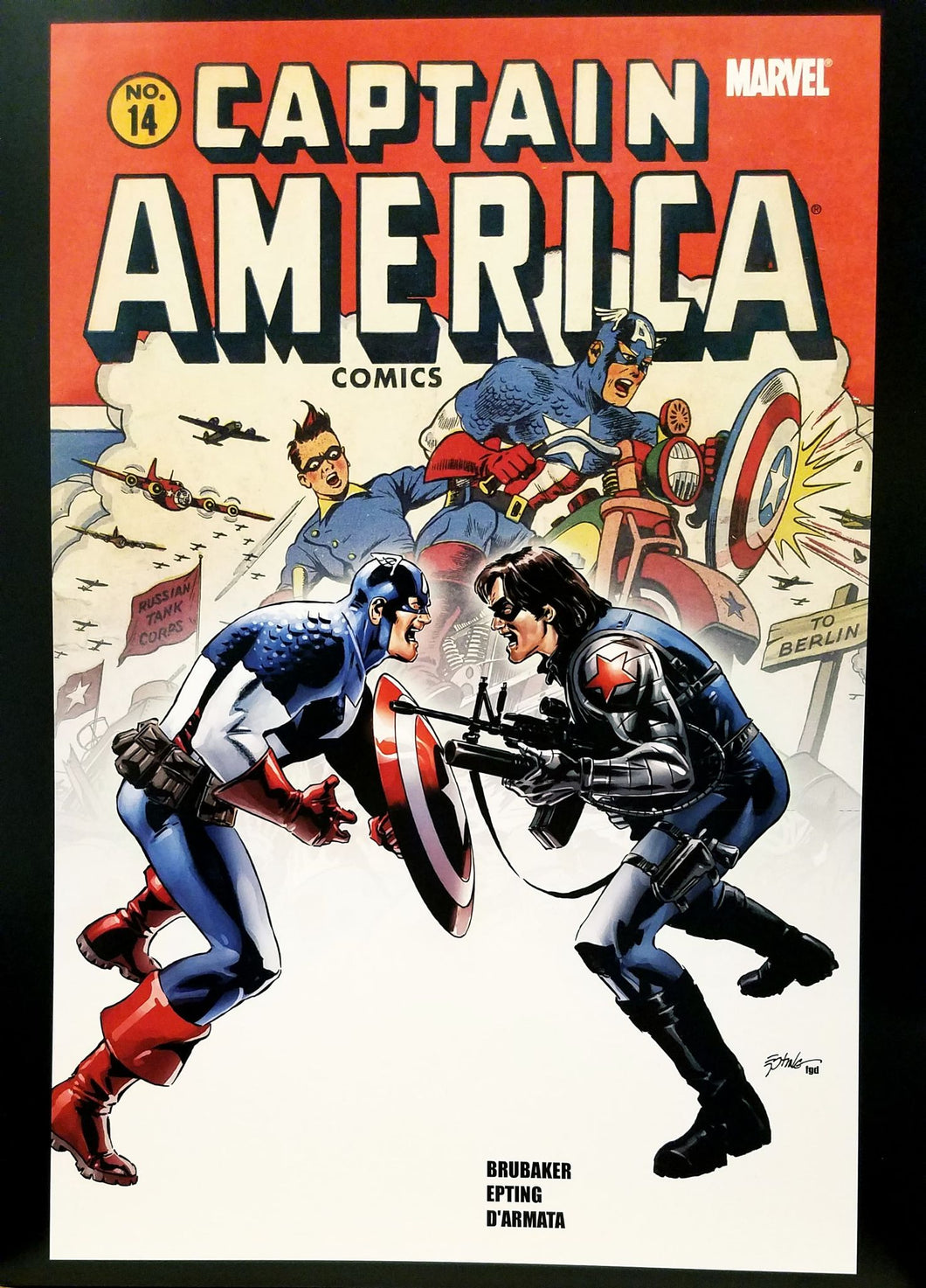 Captain America #14 12x16 FRAMED Art Poster Print by Steve Epting, Marvel Comics