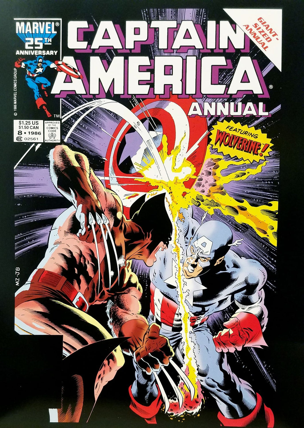 Captain America Annual #8 12x16 FRAMED Art Poster Print by Mike Zeck, Marvel Comics