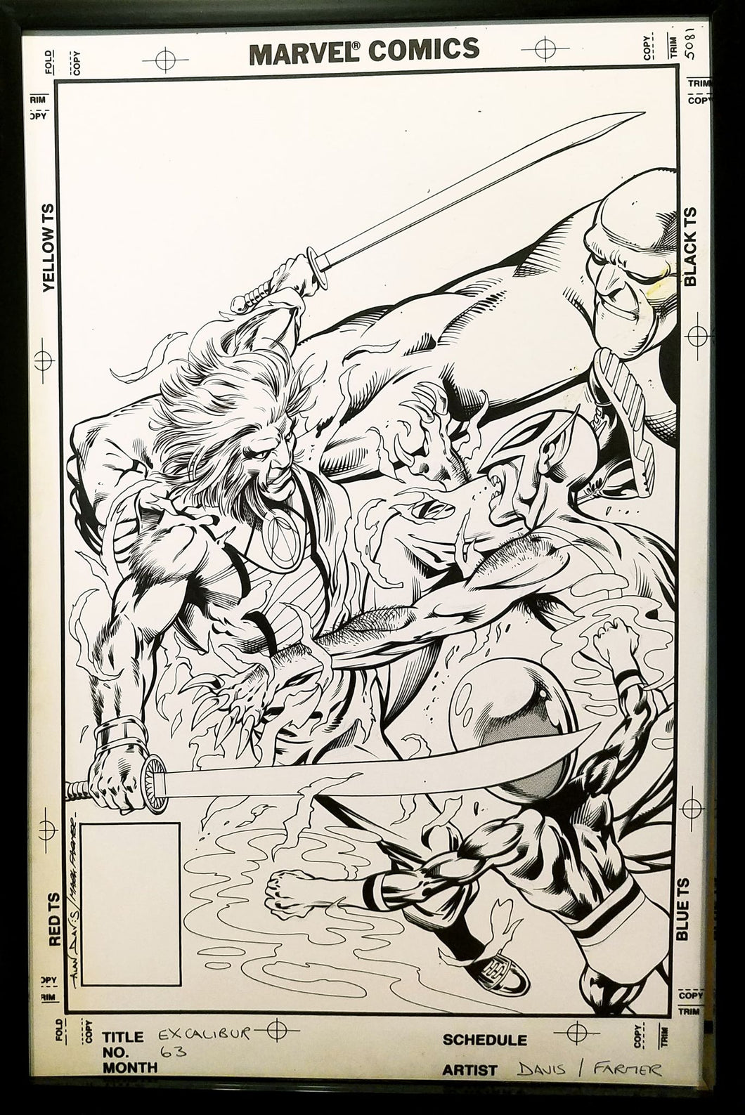 Excalibur #63 Alan Davis 11x17 FRAMED Original Art Poster Marvel Comics