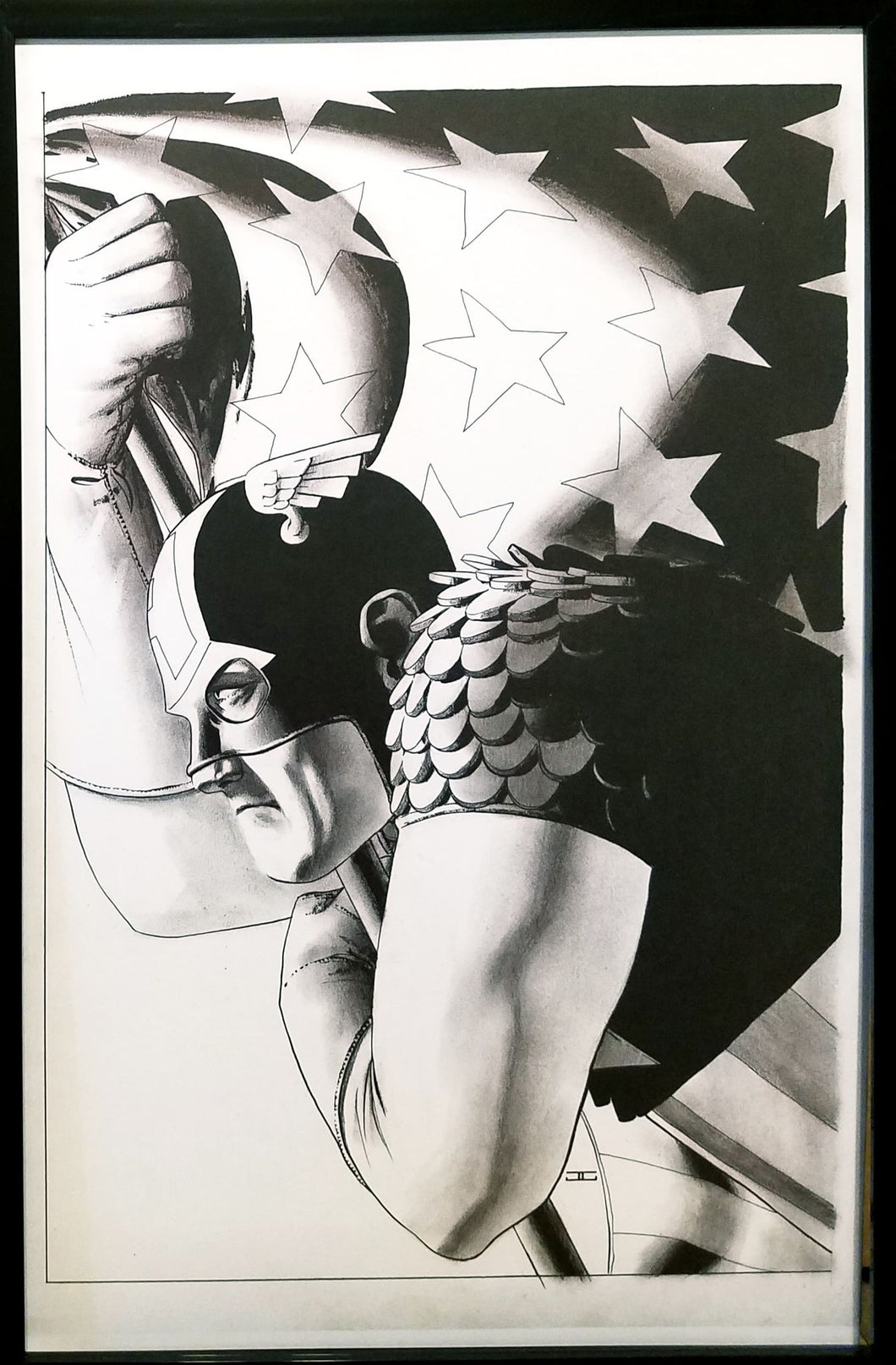 Captain America #10 John Cassaday 11x17 FRAMED Original Art Poster Marvel Comics
