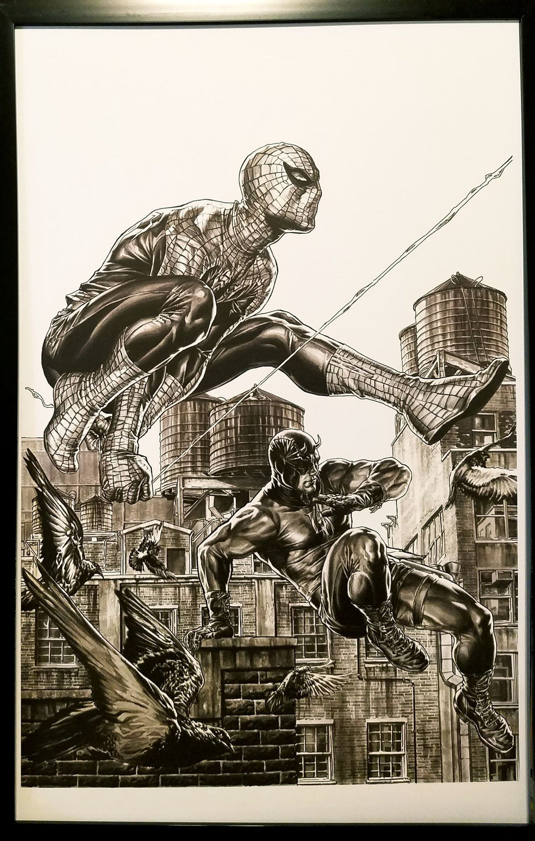 Daredevil #8 Lee Bermejo 11x17 FRAMED Original Art Poster Spider-Man Marvel Comics