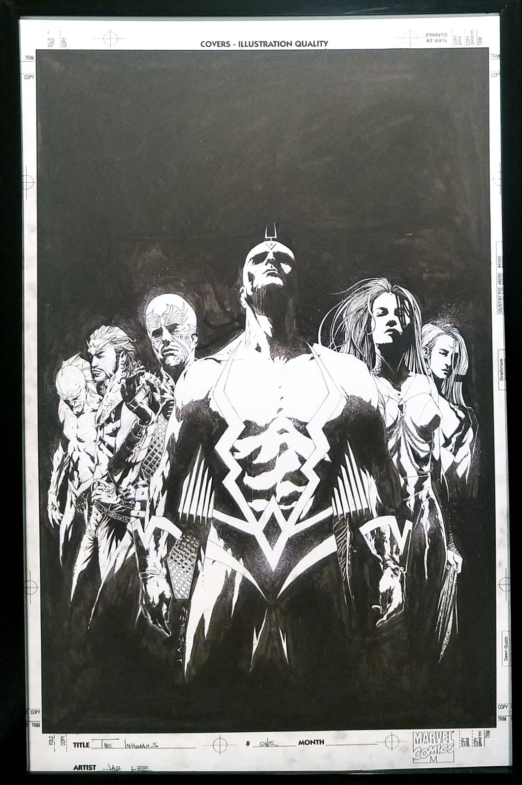 Inhumans #1 by Jae Lee 11x17 FRAMED Original Art Poster Marvel Comics