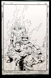 Fantastic Four Legend Carlos Pacheco 11x17 FRAMED Original Art Poster Marvel Comics