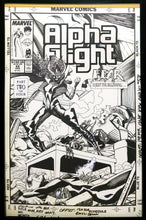 Load image into Gallery viewer, Alpha Flight #68 by Jim Lee 11x17 FRAMED Original Art Poster Marvel Comics
