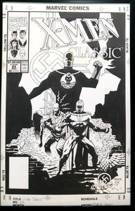 X-Men Classic #65 by Mike Mignola 11x17 FRAMED Original Art Poster Marvel Comics