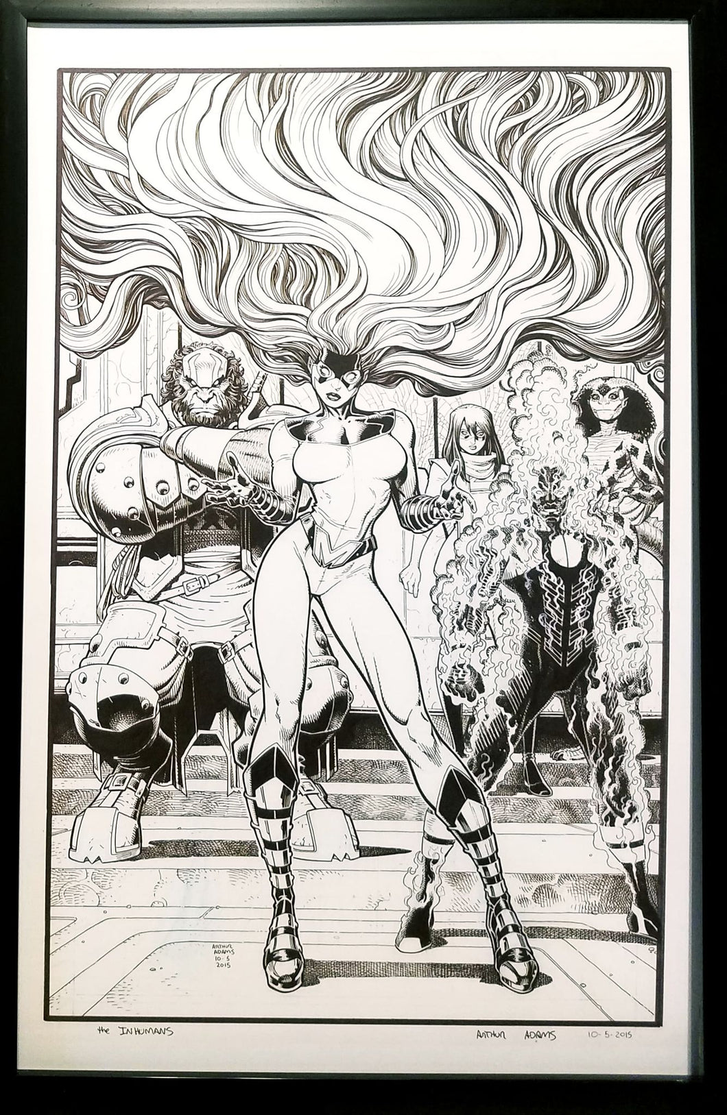 Inhumans #1 Medusa by Art Adams 11x17 FRAMED Original Art Poster Marvel Comics
