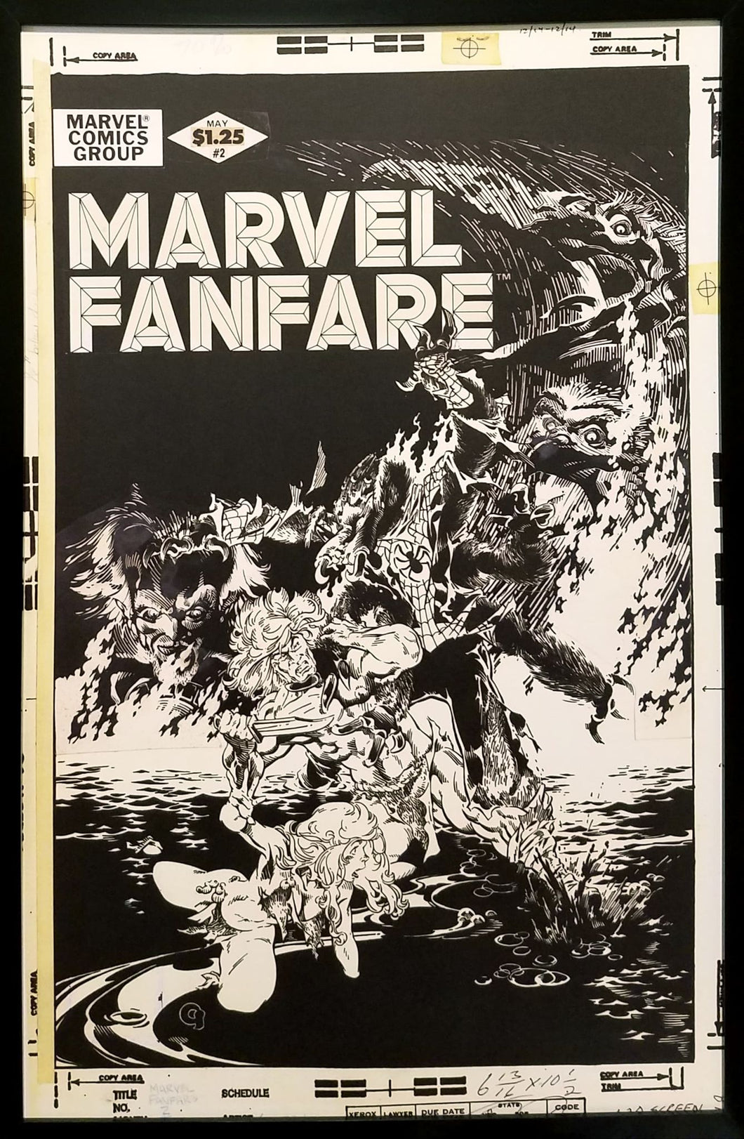 Marvel Fanfare #2 by Michael Golden 11x17 FRAMED Original Art Poster Spider-Man Comics