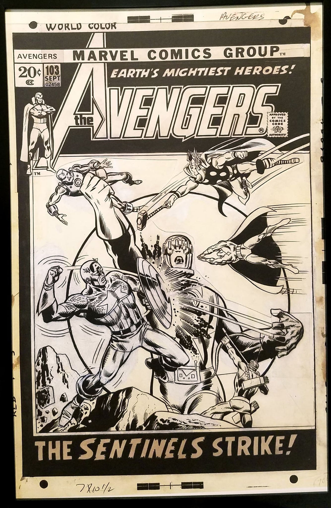 Avengers #103 by Rich Buckler 11x17 FRAMED Original Art Poster Marvel Comics